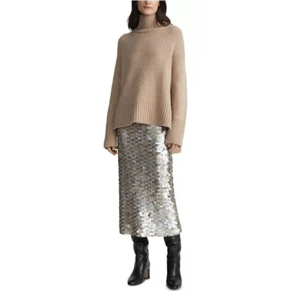 Lafayette $1498 Cashmere Wool Cocoon Stand Collar Sweater Small NWT - Picture 1 of 9